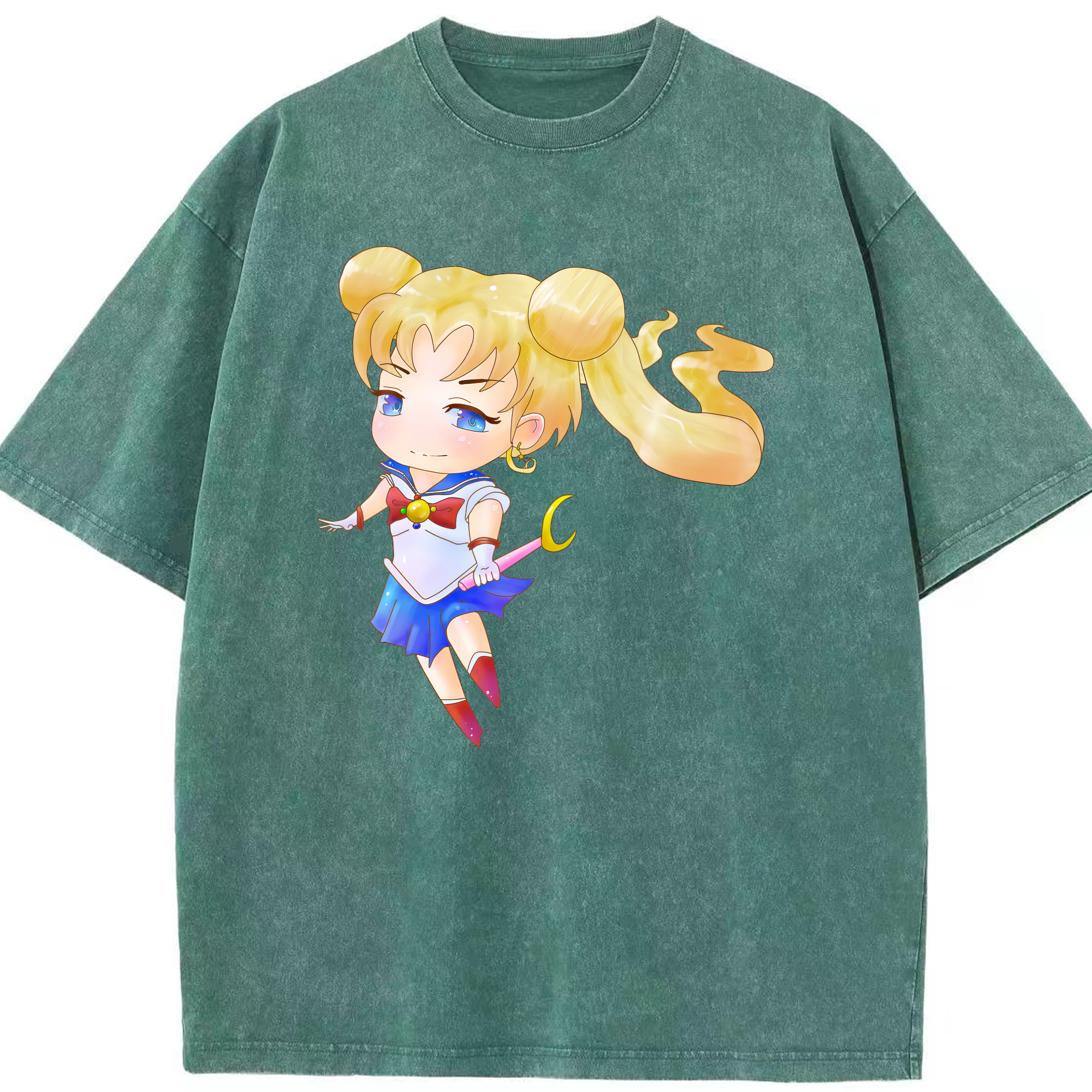 （画像用） 美少女戦士セーラームーン 愛野 美奈子 あいの みなこ Sailor Moon Aino Minako 綿100% ヴィンテージ風 半袖Tシャツ（フロントプリント）
